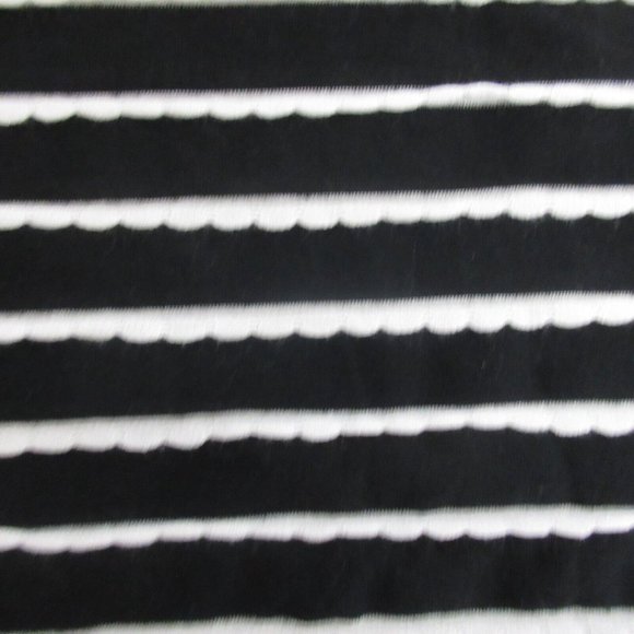 Balance Collection Dress Size Large Black White Scalloped Stripe Size 3/4 Sleeve - Picture 7 of 8